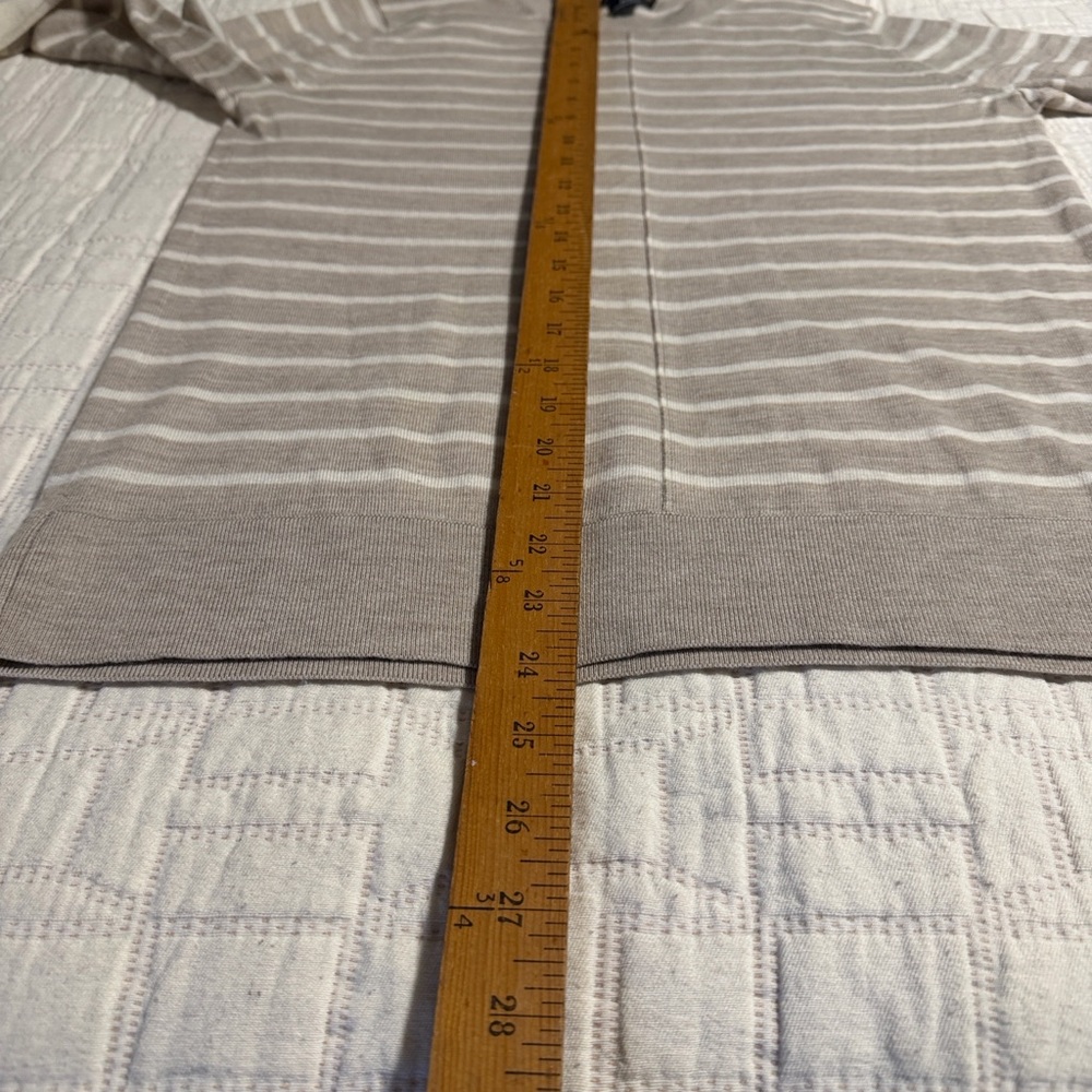 Club Monaco Ladies Striped Sweater - Tan and White - Picture 5 of 8
